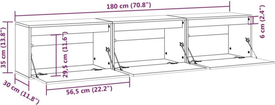 VidaXL -Tv-meubelen-3-st-massief-grenenhout-wit - Foto 4