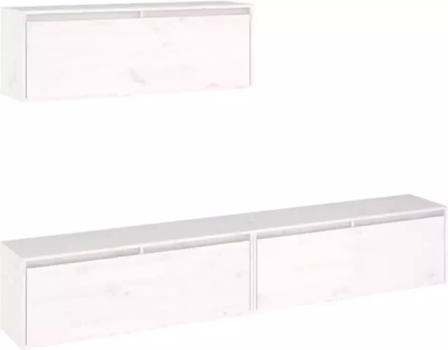 VidaXL 3-delig tv-meubelset massief grenenhout wit - Foto 3