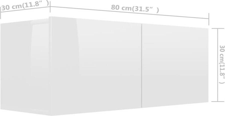 VidaXL Tv-meubelen 3 st bewerkt hout hoogglans wit - Foto 2