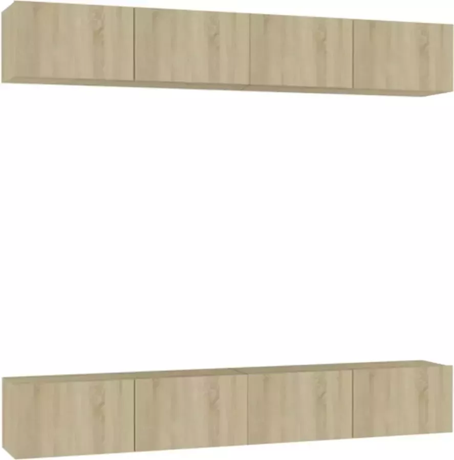 VidaXL Tv-meubelen 4 st 100x30x30 cm bewerkt hout sonoma eikenkleurig - Foto 3