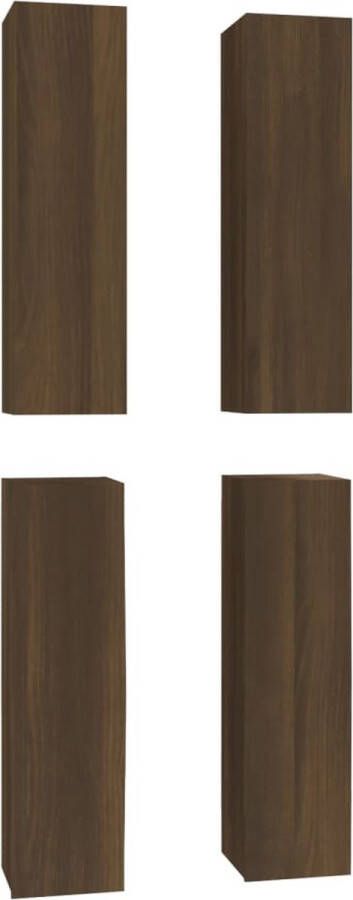 VidaXL -Tv-meubelen-4-st-30 5x30x110-cm-bewerkt-hout-bruin-eikenkleur - Foto 3