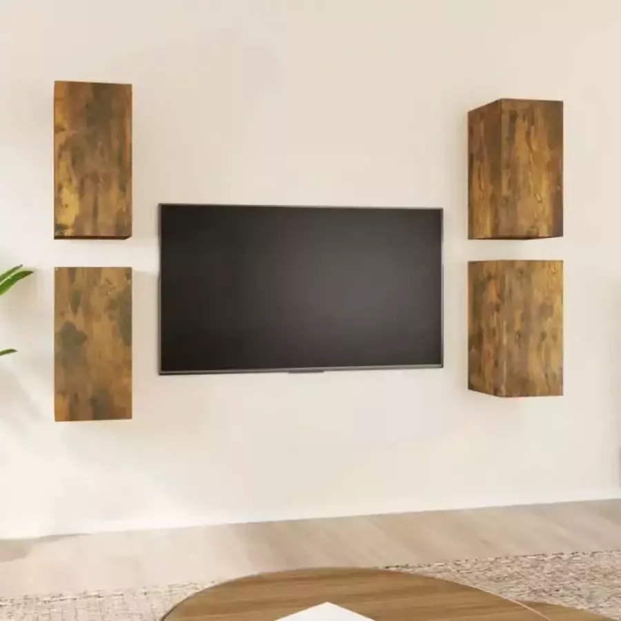 VidaXL -Tv-meubelen-4-st-30 5x30x60-cm-bewerkt-hout-gerookt-eikenkleur - Foto 3