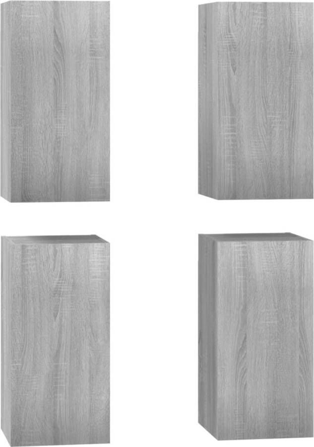 VidaXL -Tv-meubelen-4-st-30 5x30x60-cm-bewerkt-hout-grijs-sonoma-eiken - Foto 2