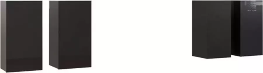 VidaXL Tv-meubelen 4 st 30.5x30x60 cm spaanplaat hoogglans zwart - Foto 2