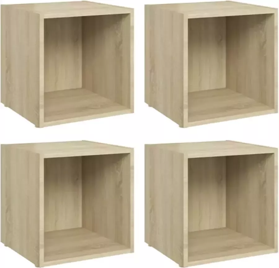 VidaXL -Tv-meubelen-4-st-37x35x37-cm-bewerkt-hout-sonoma-eikenkleurig - Foto 3