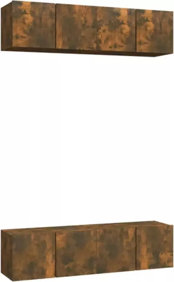 VidaXL -Tv-meubelen-4-st-60x30x30-cm-bewerkt-hout-gerookt-eikenkleurig - Foto 2
