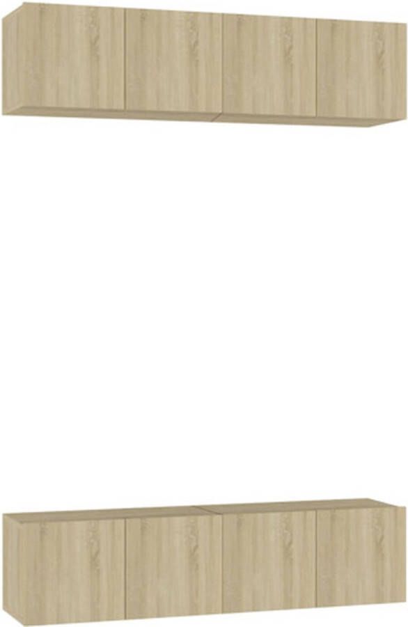 VidaXL Tv-meubelen 4 st 60x30x30 cm bewerkt hout sonoma eikenkleurig - Foto 4
