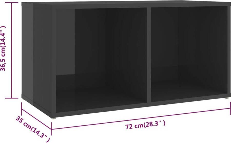 VIDAXL Tv-meubelen 4 st 72x35x36 5 cm bewerkt hout hoogglans grijs - Foto 2