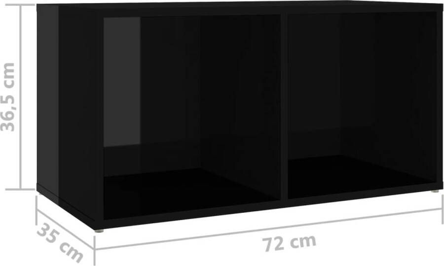 VidaXL -Tv-meubelen-4-st-72x35x36 5-cm-spaanplaat-hoogglans-zwart - Foto 2
