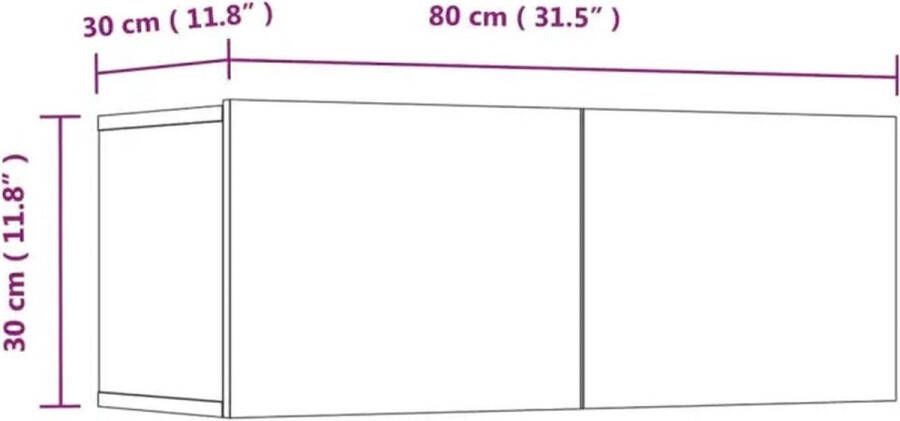 VidaXL -Tv-meubelen-4-st-80x30x30-cm-bewerkt-hout-grijs-sonoma-eiken - Foto 4