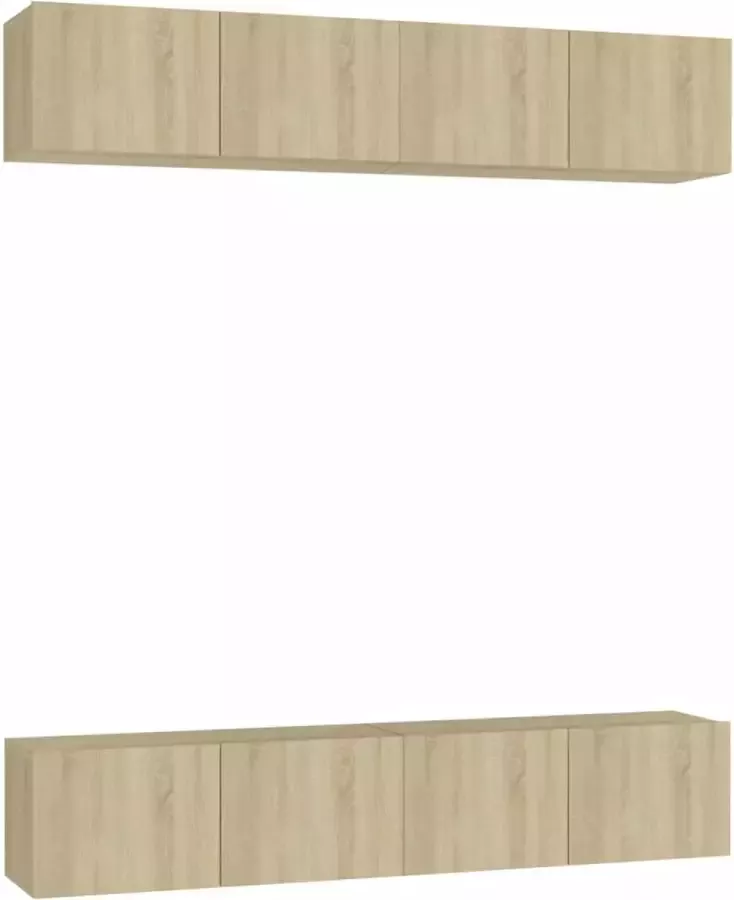 VidaXL Tv-meubelen 4 st 80x30x30 cm bewerkt hout sonoma eikenkleurig - Foto 2