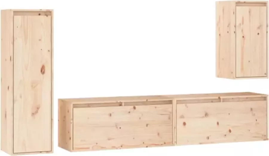 VidaXL -Tv-meubelen-4-st-massief-grenenhout - Foto 4