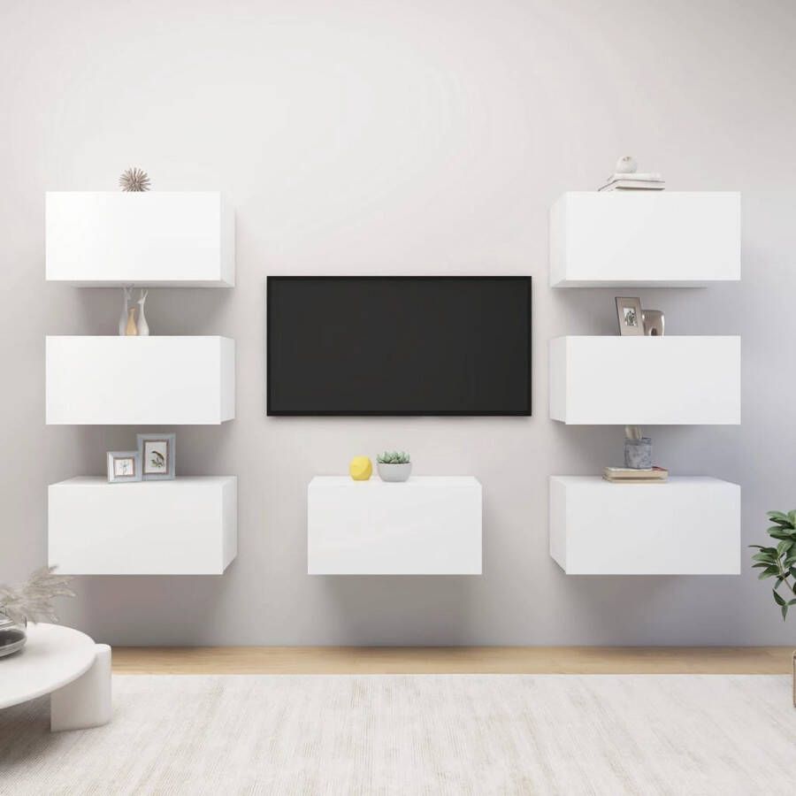 VidaXL -Tv-meubelen-7-st-30 5x30x60-cm-spaanplaat-wit