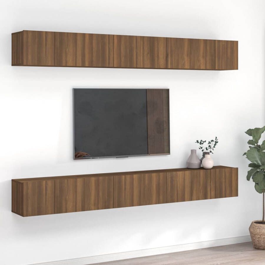 VidaXL Tv-meubelen 8 st 60x30x30 cm bewerkt hout bruineikenkleurig - Foto 1