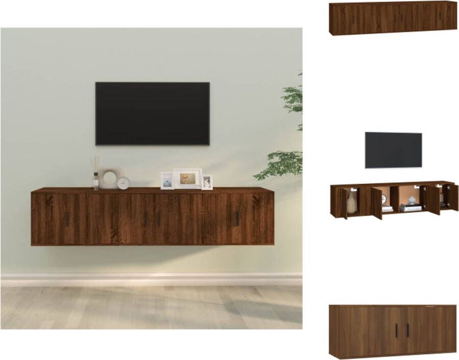 VidaXL TV-meubelenset Bruineiken 1x 100x34.5x40cm 2x 40x34.5x40cm Kast