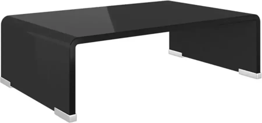 VidaXL -Tv-meubel monitorverhoger-zwart-40x25x11-cm-glas - Foto 4