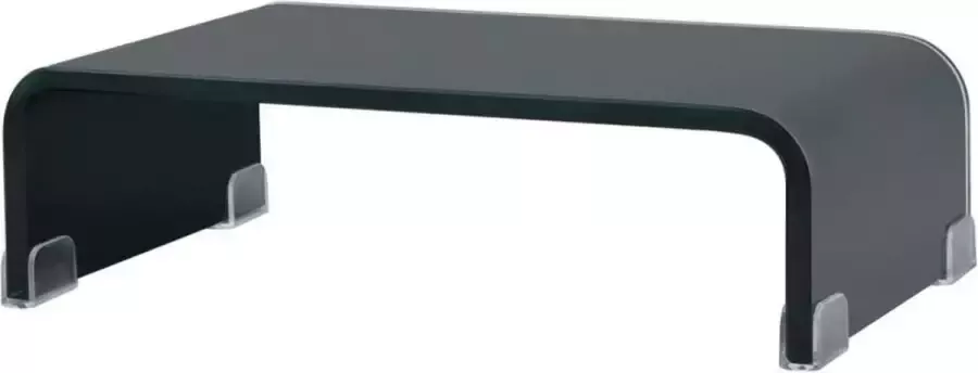 VidaXL -Tv-meubel monitorverhoger-zwart-40x25x11-cm-glas - Foto 3