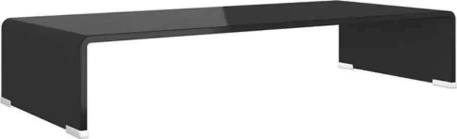 VidaXL -Tv-meubel monitorverhoger-zwart-70x30x13-cm-glas - Foto 3