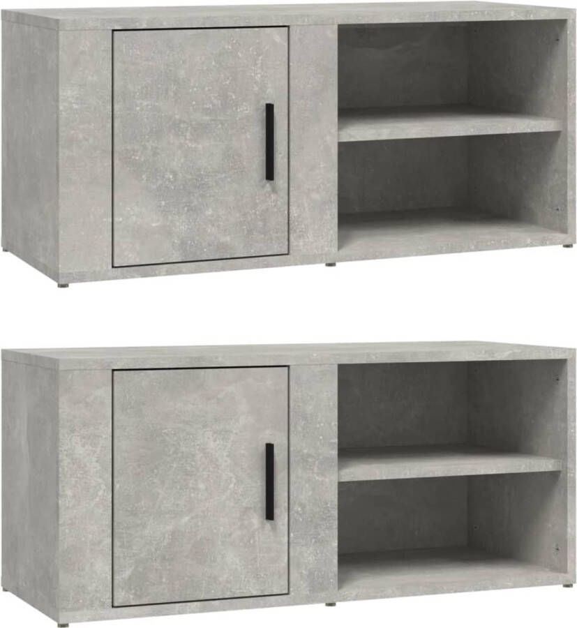 VidaXL -Tv-meubels-2-st-80x31 5x36-cm-bewerkt-hout-betongrijs - Foto 2