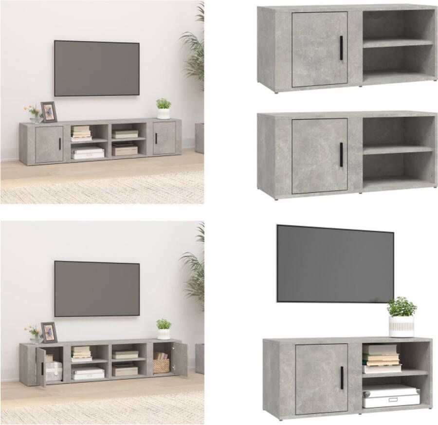 VidaXL -Tv-meubels-2-st-80x31 5x36-cm-bewerkt-hout-betongrijs - Foto 2