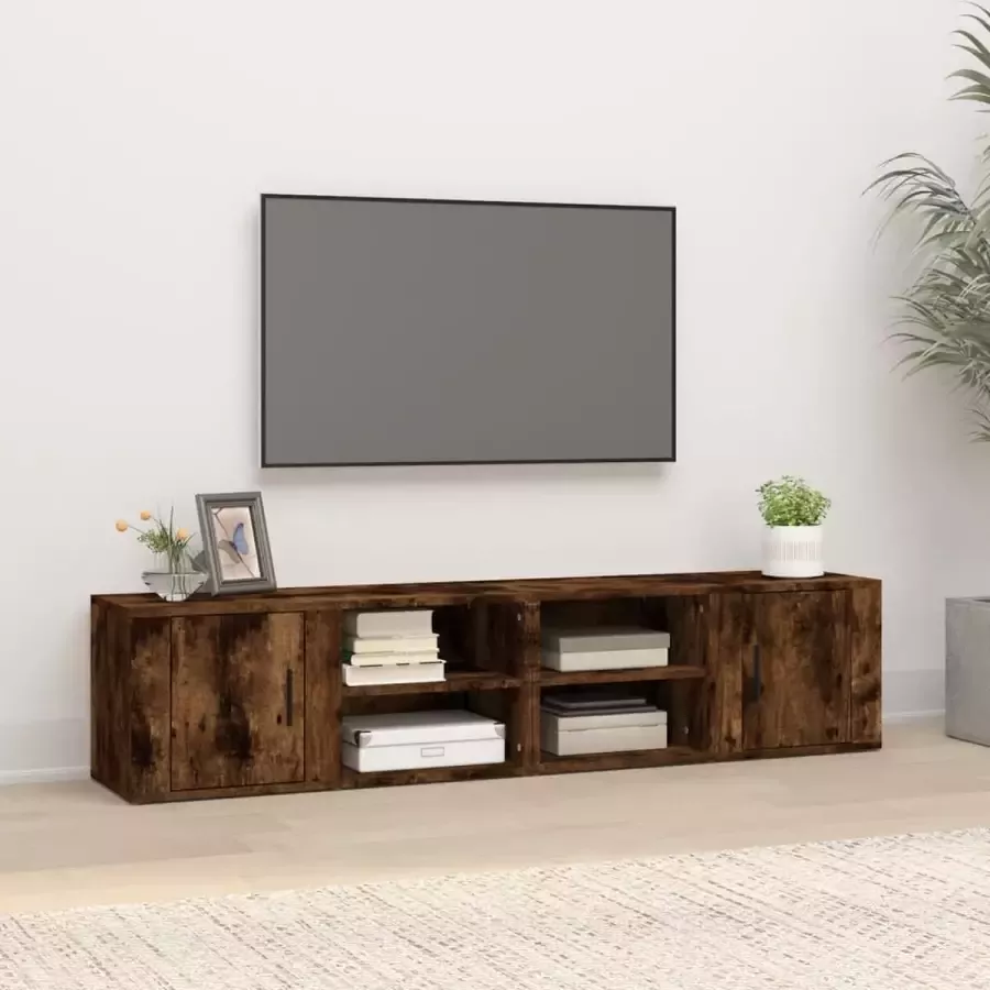 VidaXL -Tv-meubels-2-st-80x31 5x36-cm-bewerkt-hout-gerookt-eikenkleurig - Foto 3