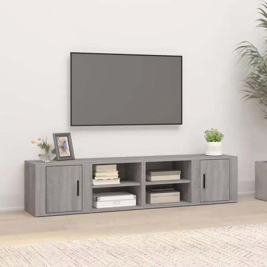VidaXL -Tv-meubels-2-st-80x31 5x36-cm-bewerkt-hout-grijs-sonoma-eiken - Foto 3