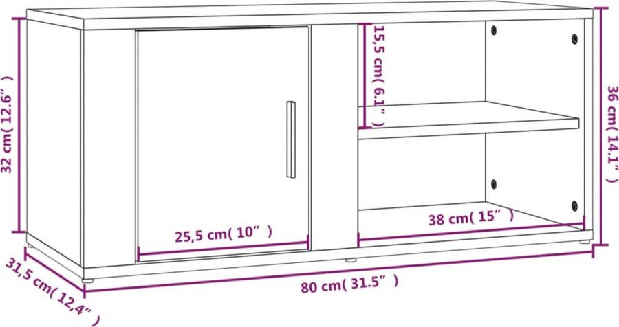 VidaXL -Tv-meubels-2-st-80x31 5x36-cm-bewerkt-hout-hoogglans-wit - Foto 2