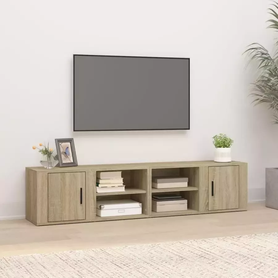VidaXL -Tv-meubels-2-st-80x31 5x36-cm-bewerkt-hout-sonoma-eikenkleurig - Foto 3