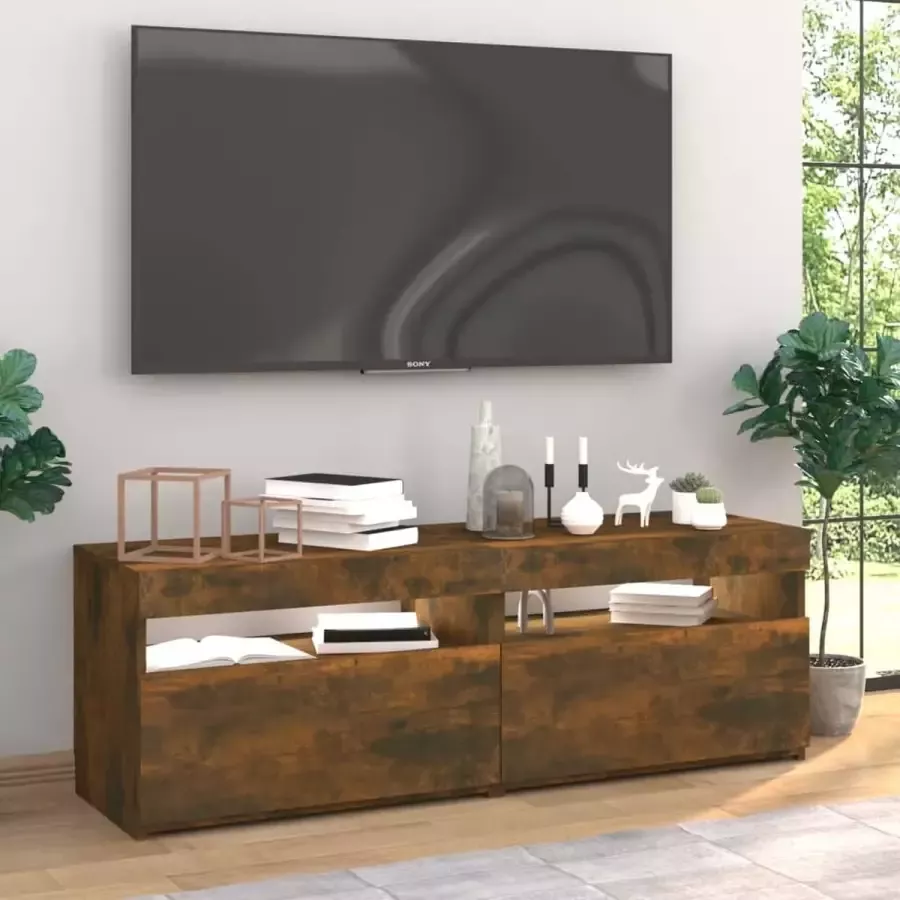 VidaXL -Tv-meubels-2-st-met-LED-verlichting-60x35x40-cm-gerookt-eiken