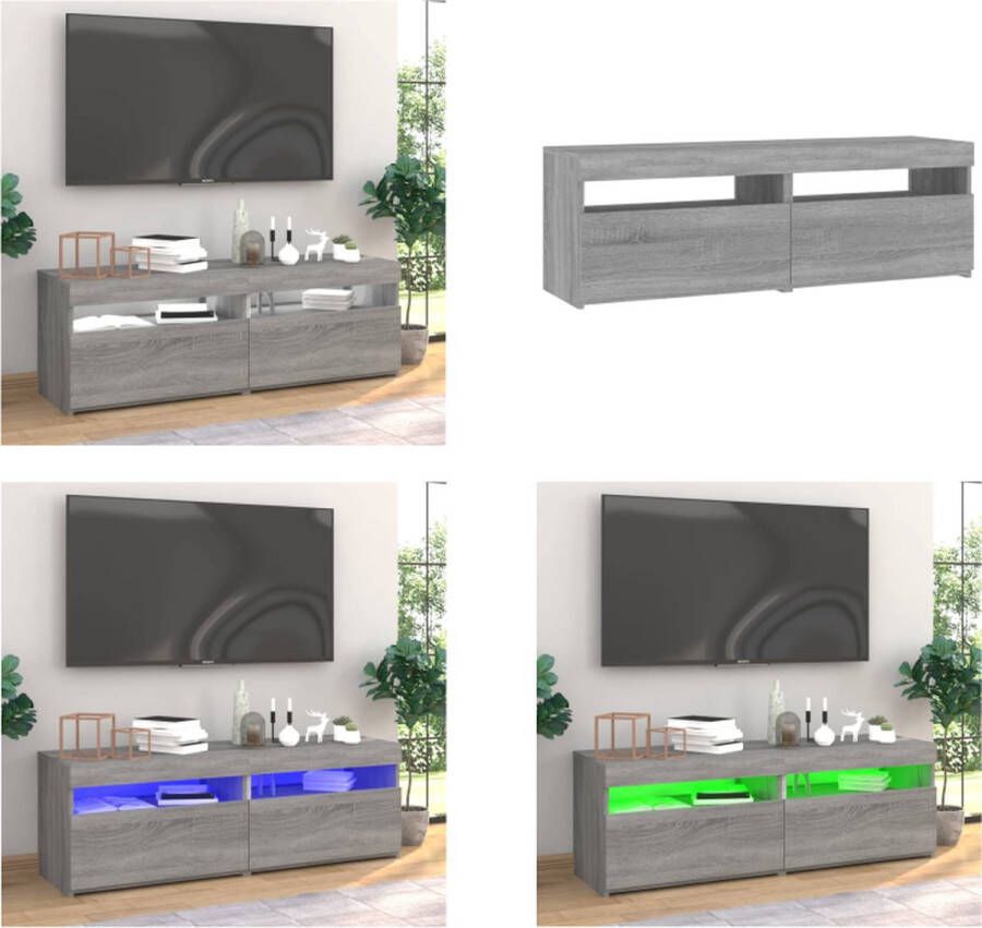 VidaXL -Tv-meubels-2-st-met-LED-verlichting-60x35x40-cm-grijs-sonoma - Foto 3