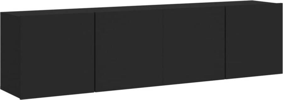 VidaXL -Tv-meubels-2-st-wandgemonteerd-80x30x41-cm-zwart - Foto 4