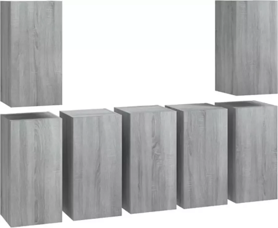 VidaXL Tv-meubelen 7 st 30 5x30x60 cm bewerkt hout grijs sonoma eiken - Foto 2