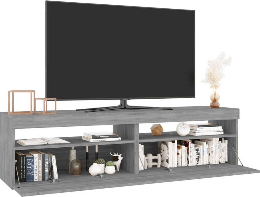 vidaXL TV-meubels LED-verlichting grijs sonoma eiken 75 x 35 x 40 cm met RGB LED-verlichting