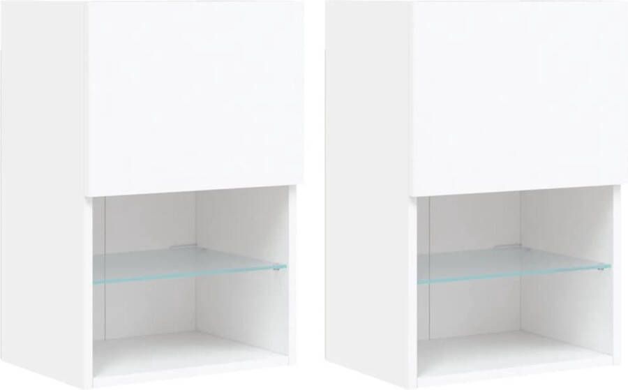 VidaXL -Tv-meubels-met-LED-verlichting-2-st-40 5x30x60-cm-wit - Foto 4