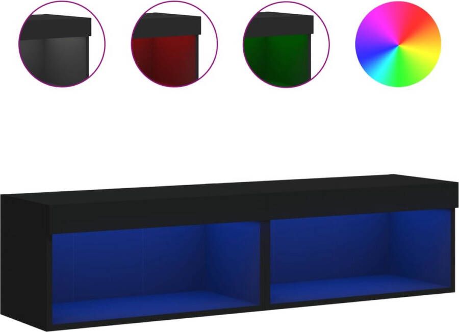 VidaXL -Tv-meubels-met-LED-verlichting-2-st-60x30x30-cm-zwart - Foto 4