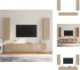 VidaXL TV-meubelset 2x 100x30x30cm 2x 30.5x30x110cm Sonoma Eiken Bewerkt hout Kast - Thumbnail 2