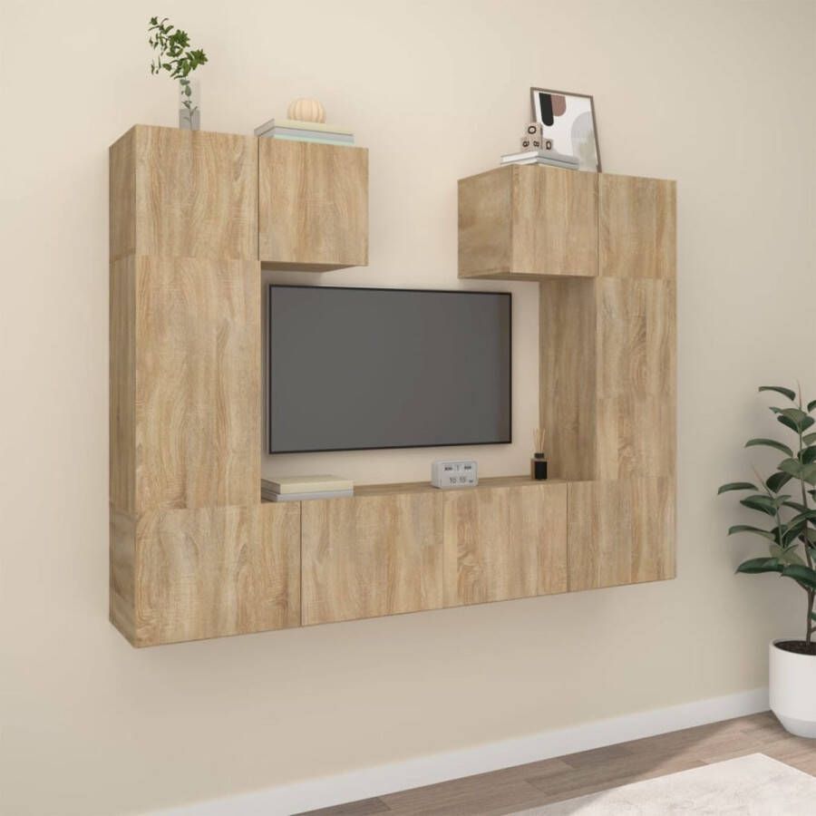 VidaXL TV-meubelset 60x30x30 cm 30.5x30x60 cm 80x30x30 cm Sonoma eiken Kast