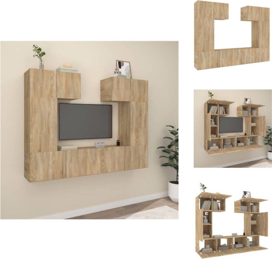 vidaXL TV-meubelset 60x30x30 cm 30.5x30x60 cm 80x30x30 cm Sonoma eiken Kast