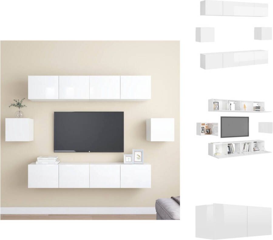 vidaXL Tv-meubelset 80 x 30 x 30 cm Kleur- hoogglans wit Kast