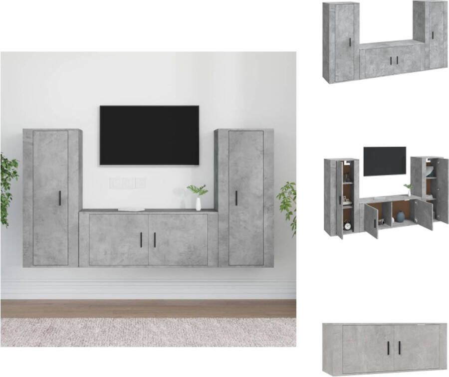 vidaXL TV-meubelset Betongrijs 2x 40x34.5x100cm + 1x 100x34.5x40cm Kast