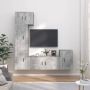 VidaXL TV-meubelset betongrijs 4-delig 57x34.5x40 cm 100x34.5x40 cm 2x 40x34.5x60 cm 40x34.5x80 cm Kast - Thumbnail 1