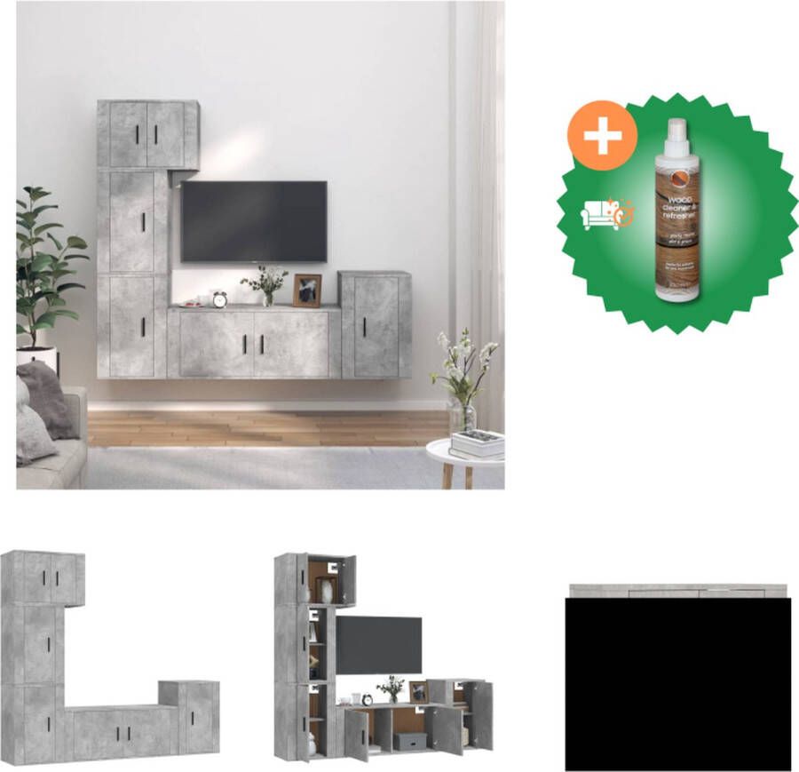 VidaXL TV-meubelset betongrijs 4-delig 57x34.5x40 cm 100x34.5x40 cm 2x 40x34.5x60 cm 40x34.5x80 cm Kast Inclusief Houtreiniger en verfrisser - Foto 5