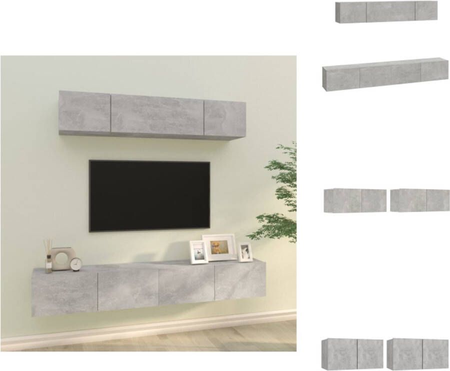 VidaXL TV-Meubelset Betongrijs 60 x 30 x 30 cm 80 x 30 x 30 cm Kast