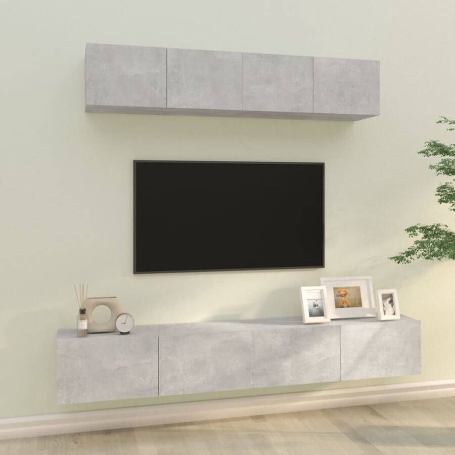 vidaXL TV-meubelset betongrijs 80x30x30 cm 100x30x30 cm