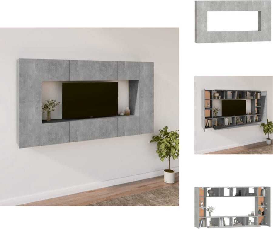 vidaXL TV-meubelset Betongrijs 80x30x30 cm 30.5x30x60 cm Kast