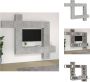 VidaXL TV-meubelset betongrijs modulair 150x30x30 cm bewerkt hout Kast - Thumbnail 1