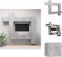 VidaXL TV-meubelset Betongrijs Spaanplaat Wandmontage 30.5 x 30 x 30 cm (B x D x H) 100 x 30 x 30 cm (B x D x H) 30.5 x 30 x 90 cm (B x D x H) 30.5 x 30 x 60 cm (B x D x H) Kast - Thumbnail 1