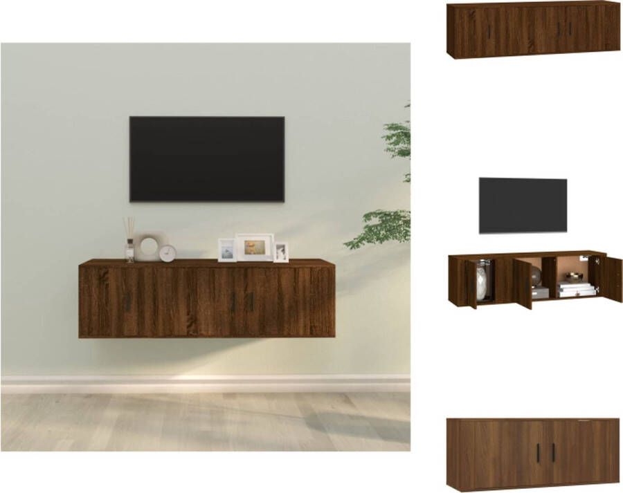 vidaXL TV-meubelset Bruineiken 100 x 34.5 x 40 cm Trendy design Kast