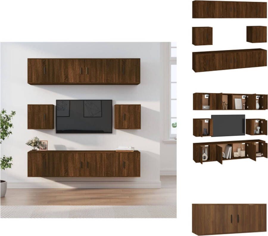 VidaXL TV-meubelset Bruineiken 2x 100x34.5x40 cm 6x 40x34.5x40 cm Kast