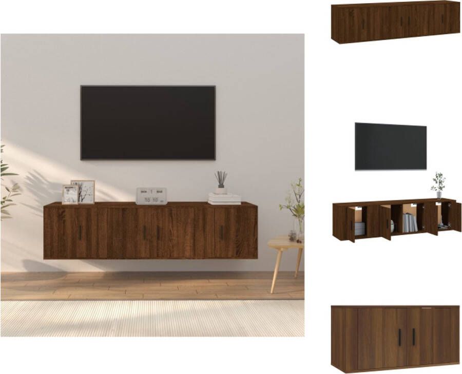 VidaXL TV-meubelset bruineiken 80 x 34.5 x 40 cm trendy en praktisch Kast